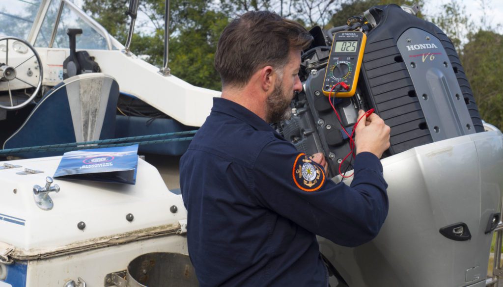 inspecting a boat